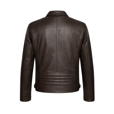 Veste en cuir à col classique modèle GARBO