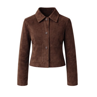 Veste en daim boutonnée modèle SARA