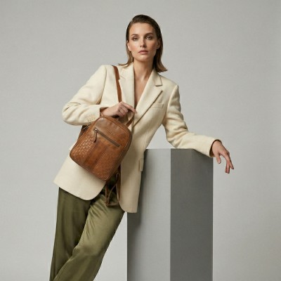 Sac à dos en cuir naturel 26x21x7 cm STILL