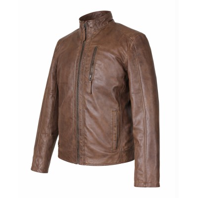 Veste en cuir zippée ROCHA