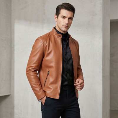 Veste en cuir zippée NAULE