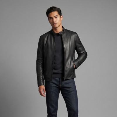 Veste en cuir zippée NAULE