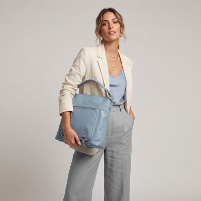 Sac en cuir à anses courtes 35x31x10 cm SEAO