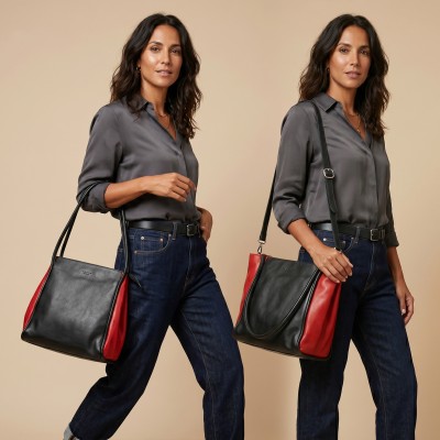 Sac en cuir double largeur 31x27x14 cm CHUEA