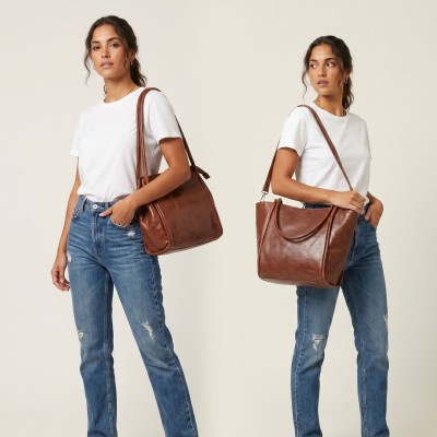 Sac en cuir double largeur 31x27x14 cm CHUEA