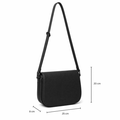 Sac bandoulière en cuir 25x20x8 cm LUVIN