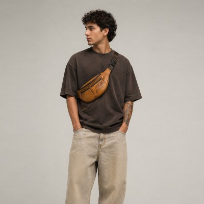 Banane en cuir avec plusieurs compartiments 30x11x7 cm