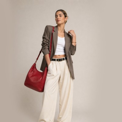 Sac en cuir avec fermeture éclair 22x19x8 cm MINE