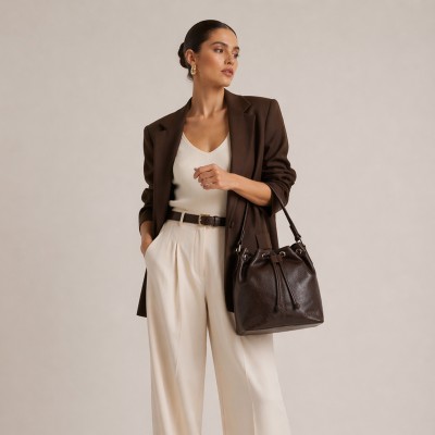 Sac en cuir avec anse 29x25x13 cm ASSAL