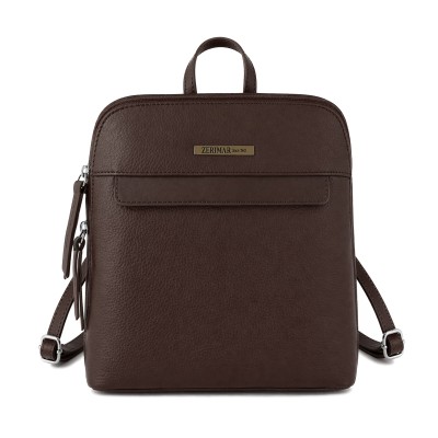 Sac à dos en cuir naturel pour femme style casual 25x24x6 cm