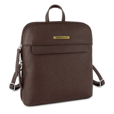 Sac à dos en cuir naturel pour femme style casual 25x24x6 cm