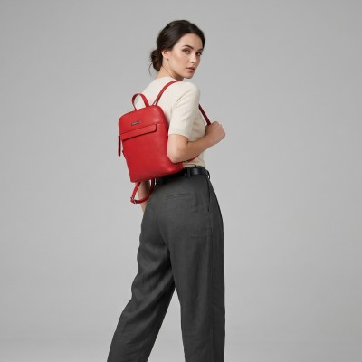 Sac à dos en cuir naturel pour femme style casual 25x24x6 cm