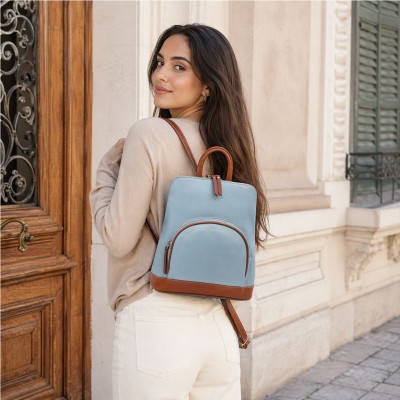 Sac à dos en cuir naturel 27x25x9 cm EYES