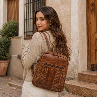 Sac à dos en cuir naturel 26x21x7 cm STILL