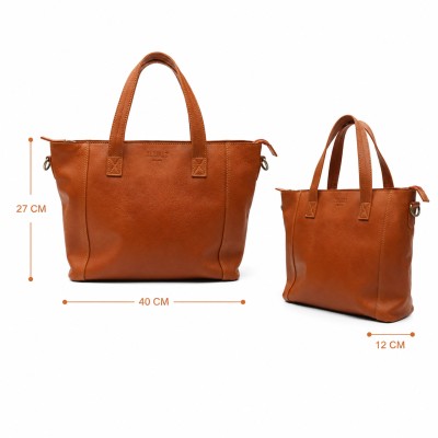 Sac en cuir avec fermeture éclair et double poignée 27x40x12 cm YOURS