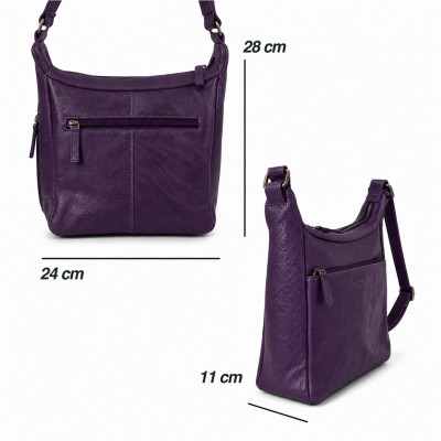 Sac bandoulière en cuir 28x24x11 cm MISTIK