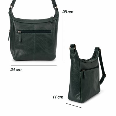 Sac bandoulière en cuir 28x24x11 cm MISTIK