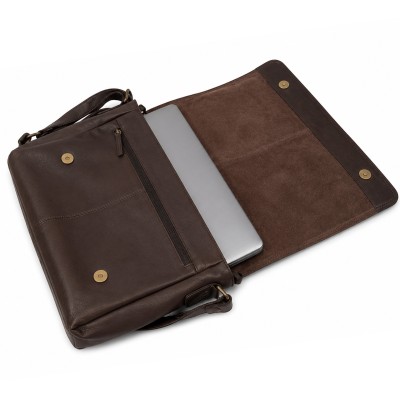 Mallette en cuir avec bandoulière 37x30x10 cm BIVIE