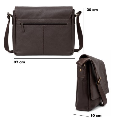 Mallette en cuir avec bandoulière 37x30x10 cm BIVIE