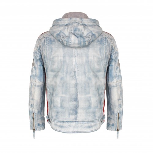 Veste en cuir avec patchs - BOLLWO