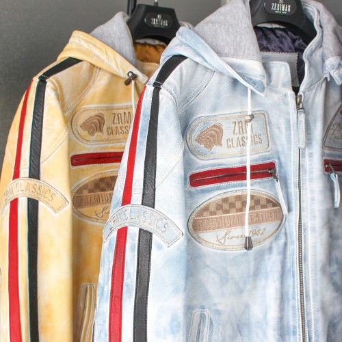 Veste en cuir avec patchs - BOLLWO