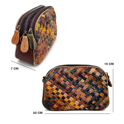 Sac en Cuir à Double Anse 22x15x7 cm Modèle TRENZA