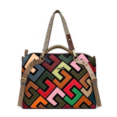 Sac en Cuir à Triple Anse 42x35x12 cm Modèle GEOMETRIC