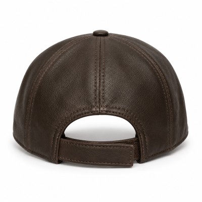 Casquette en Cuir avec Détail Décoratif et Fermeture Réglable