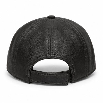 Casquette en Cuir avec Détail Décoratif et Fermeture Réglable