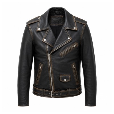 Blouson Biker en Cuir Heritage