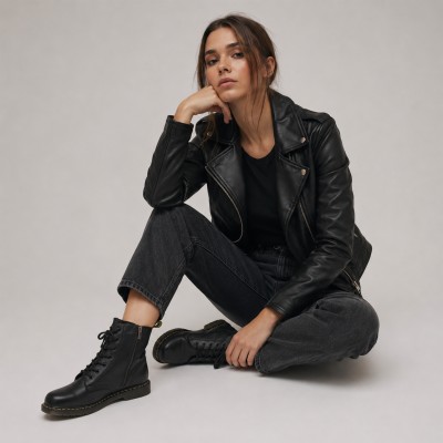 Bottines style militaire avec fermeture éclair modèle DOCTER