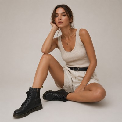 Bottines style militaire avec fermeture éclair modèle DOCTER