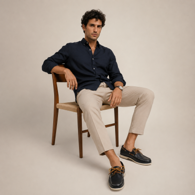 Mocassins en cuir à lacets modèle FIERO