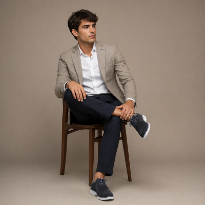 Chaussures en cuir bicolore à lacets modèle BIONIO