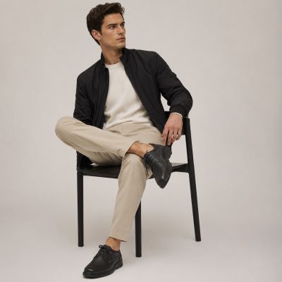 Chaussures à lacets en cuir modèle JR