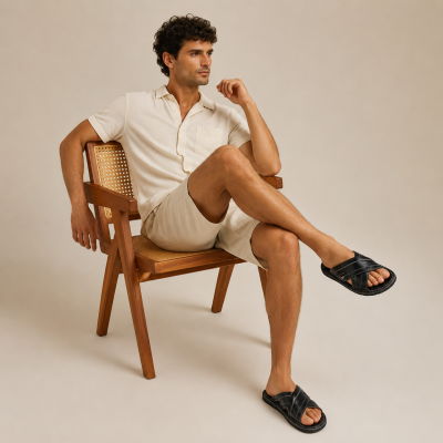 Sandale en cuir croisé modèle JAMADA