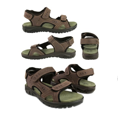 Sandales en cuir STONE avec fermeture velcro