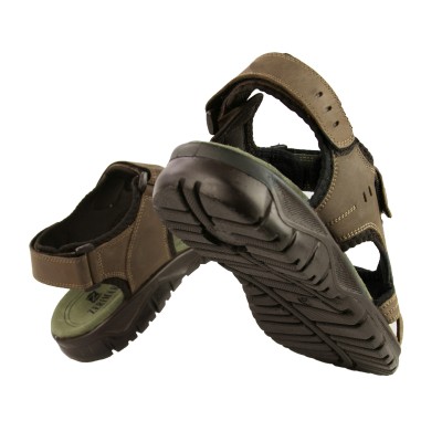 Sandales en cuir STONE avec fermeture velcro