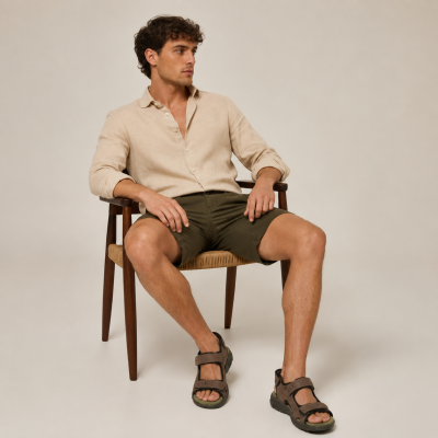 Sandales en cuir STONE avec fermeture velcro