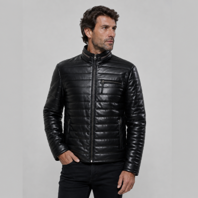 Veste en cuir avec fermeture éclair modèle FORMI