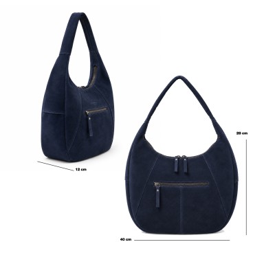 Sac à bandoulière bohème en daim 40x28x12 cm