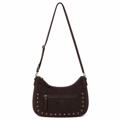 Sac en daim à doubles anses et clous 32x20x10 cm
