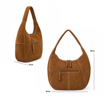 Sac à bandoulière bohème en daim 40x28x12 cm