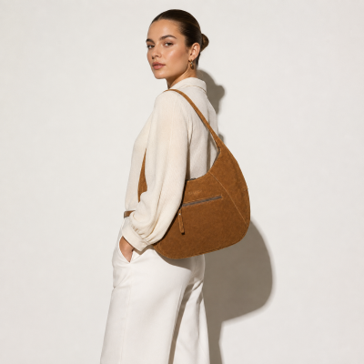 Sac à bandoulière bohème en daim 40x28x12 cm