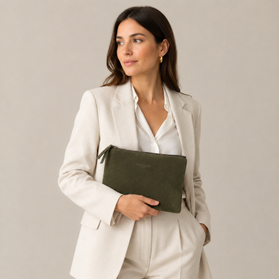 Sac bandoulière en daim avec anse 27x18 cm ONZA