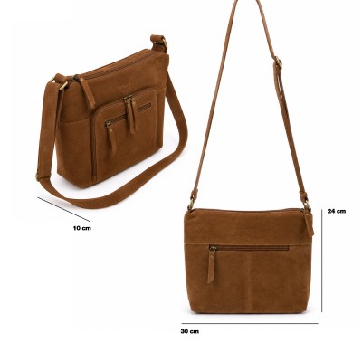 Sac bandoulière en daim 30x24x10 cm RITA