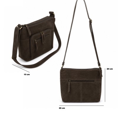 Sac bandoulière en daim 30x24x10 cm RITA