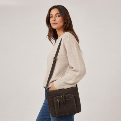 Sac bandoulière en daim 30x24x10 cm RITA