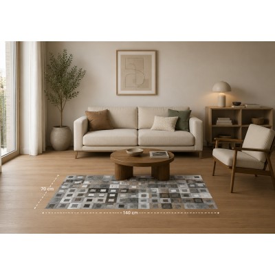 Tapis patchwork en peau de vache 70x140 cm BLAGRE
