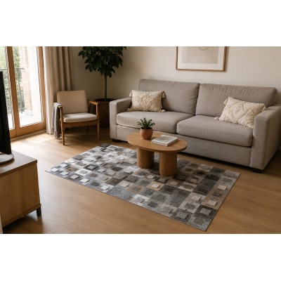 Tapis patchwork en peau de vache 70x140 cm BLAGRE